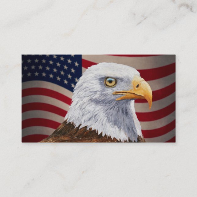 American Bald Eagle und Flag Visitenkarte (Vorderseite)