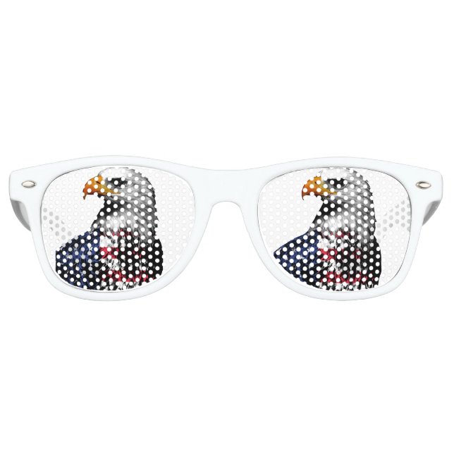 American Bald Eagle verpackt in der Flagge der USA Partybrille (Vorderseite)