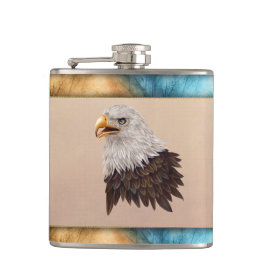 American Bald Eagle Vinyl Wrapped Flask Flachmann