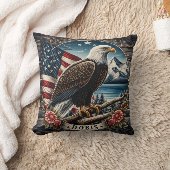 American Bald Eagle von Bergsee Kissen (Decke)