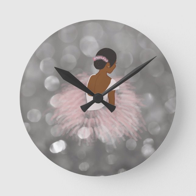 American Ballerina Dancer Runde Wanduhr (Vorderseite)