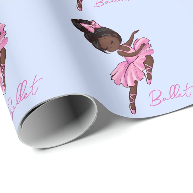 American Ballerina Pink, Lila Ballett Geschenkpapier (Rolleneckpunkt)