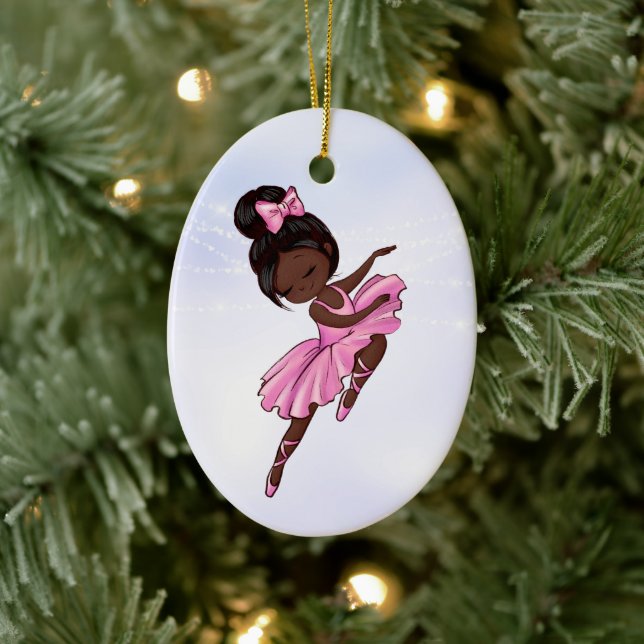 American Ballerina Pink, Lila Weihnachten Keramik Ornament (Baum)