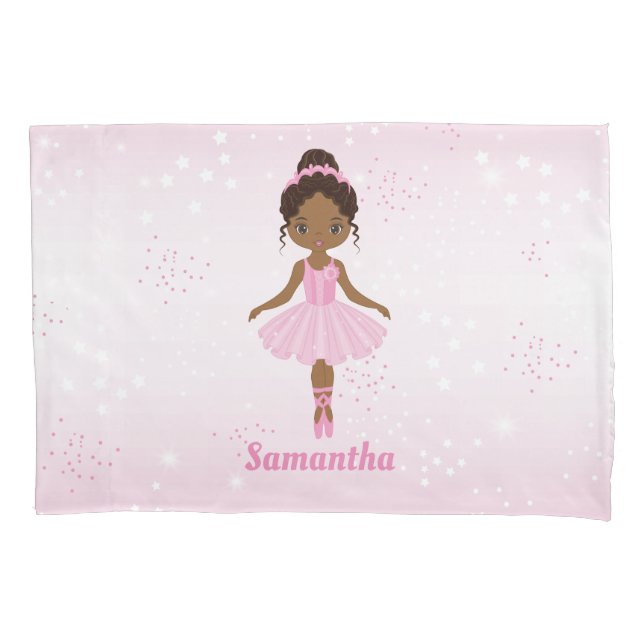 American Ballerina Pink Tutu Pillowcase Kissenbezug (Vorderseite)