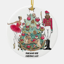 American Ballet Dancer and Nutcracker Keramik Ornament