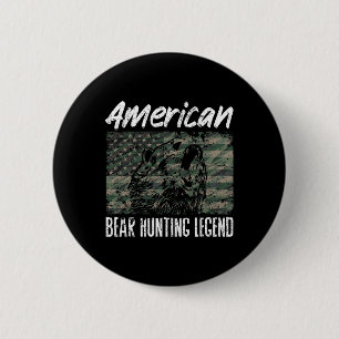 American Bären Jagd Legend Usa Flag Black Bear H Button