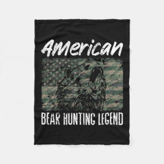 American Bären Jagd Legend Usa Flag Black Bear H Fleecedecke