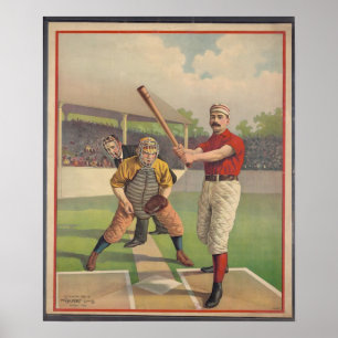 American Baseball, Impression encadrée Vintage 189
