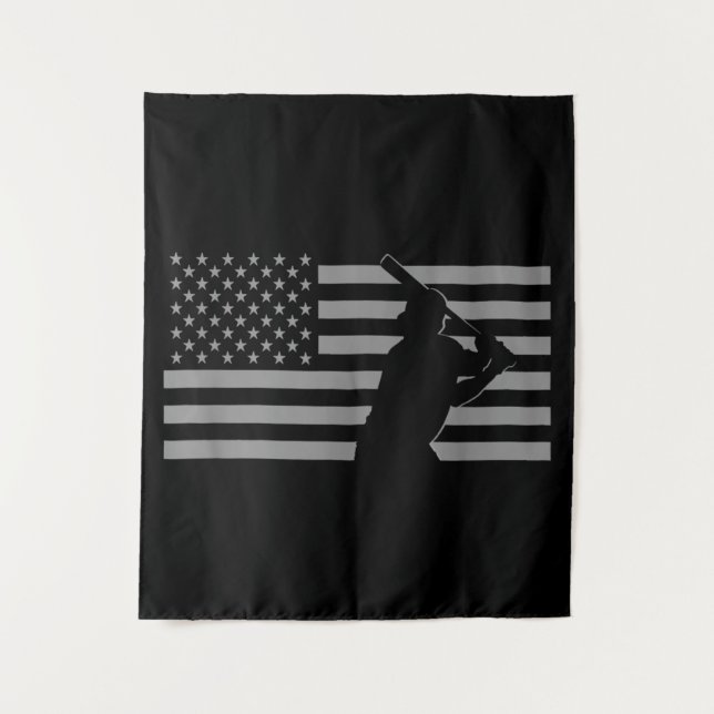 American Baseball USA Flag Baseball Wandteppich (Vorderseite)