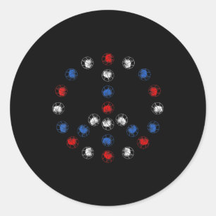 American Basketball Peace USA Runder Aufkleber