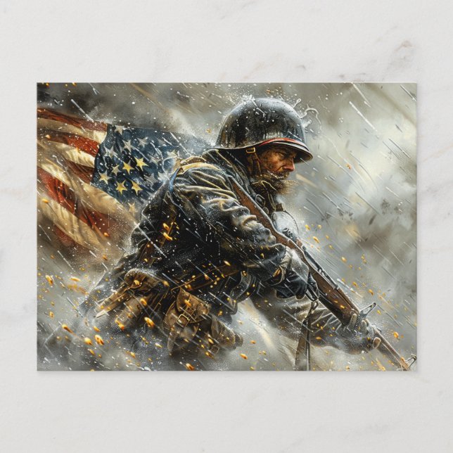 American Battle Flag Postkarte (Vorderseite)