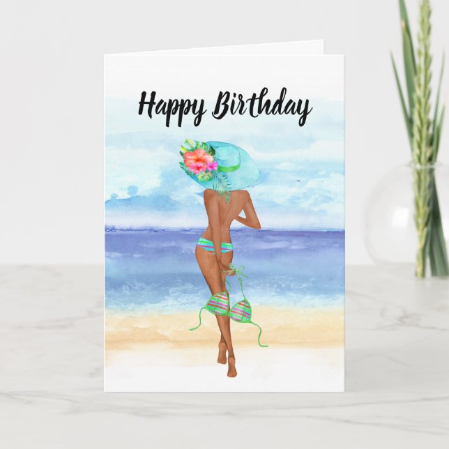 American Beach Birthday Card Karte (Vorderseite)