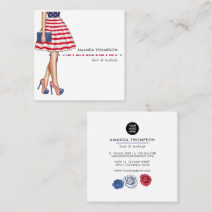 American Beauty Fashion Business Card Quadratische Visitenkarte