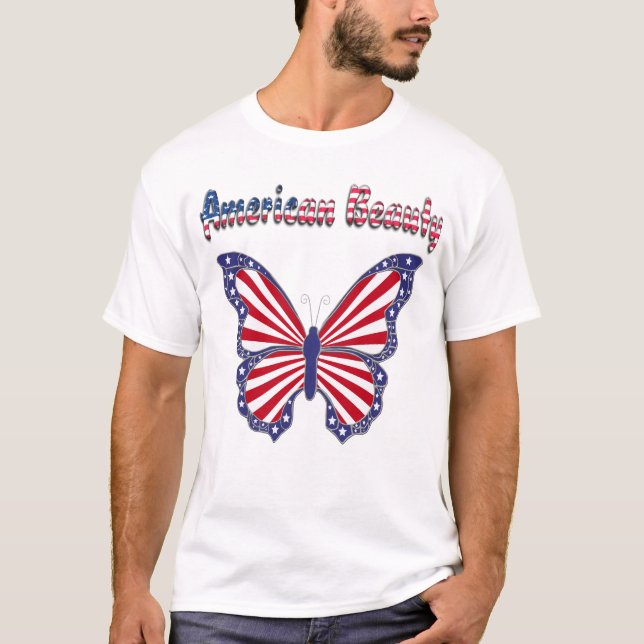 American Beauty Patriotic Butterfly Men's Shirt (Vorderseite)