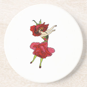 American Beauty Rose, Whimsical Blume Book Art Getränkeuntersetzer