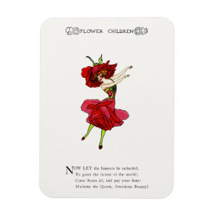 American Beauty Rose, Whimsical Blume Book Art Magnet