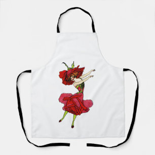 American Beauty Rose, Whimsical Blume Book Art Schürze