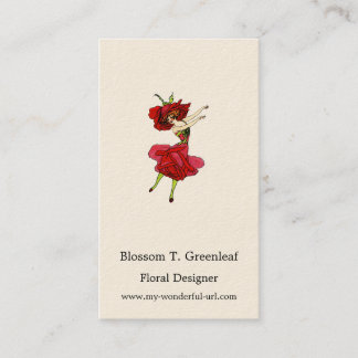 American Beauty Rose, Whimsical Blume Book Art Visitenkarte