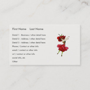 American Beauty Rose, Whimsical Blume Book Art Visitenkarte