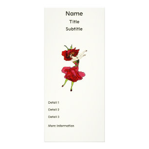 American Beauty Rose, Whimsical Blume Book Art Werbekarte