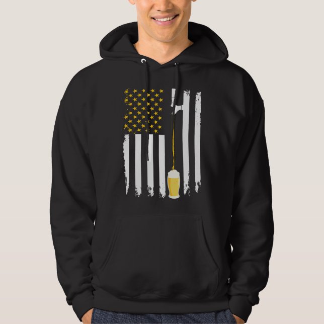 American Beer Flag International Beer Day Hoodie (Vorderseite)