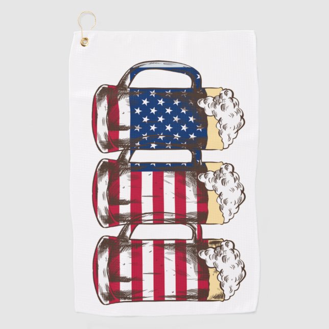 AMERICAN Beer Golf Towel Golfhandtuch (Vorderseite)