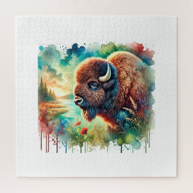 American Bison 130724AREF110 - Watercolor (Vertikal)