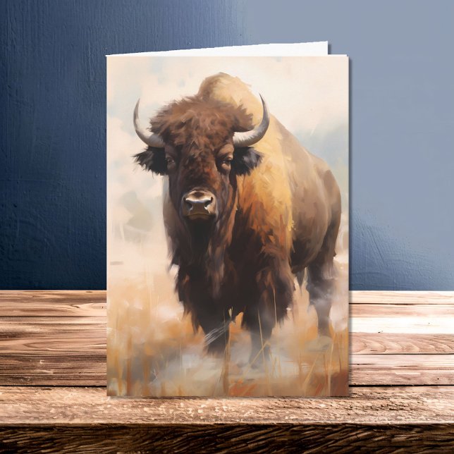 American Bison Buffalo im wilden Portrait Karte (Von Creator hochgeladen)