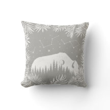 American Bison Gray White Stars Galaxy Tropical