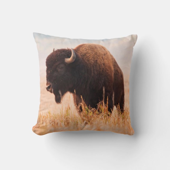 American Bison Herd in Teton 2 Kissen (Vorderseite)