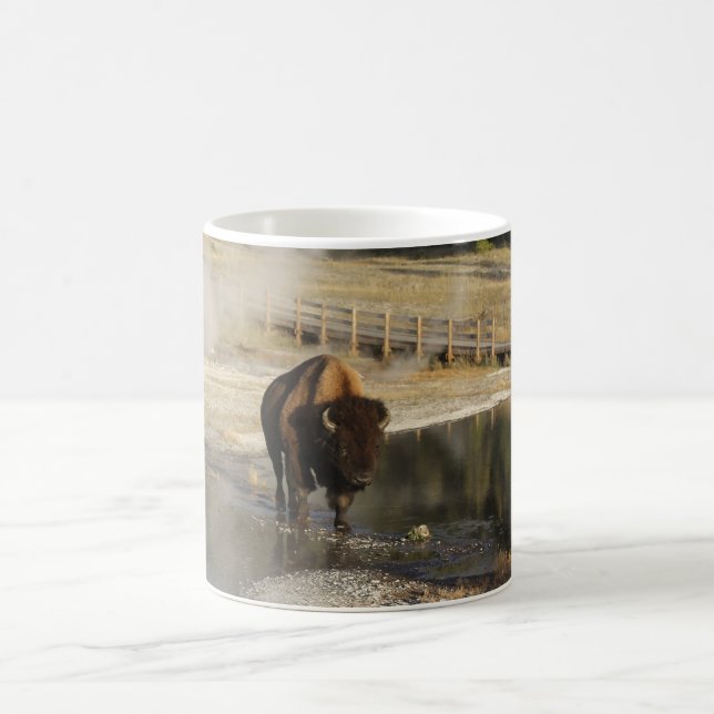 American Bison Yellowstone Wildlife Fotografy Kaffeetasse (Mittel)