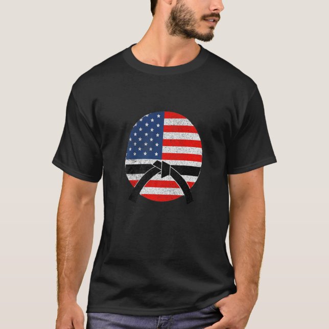 American Black Belt Karate Brazilian Jiu Jitsu Jud T-Shirt (Vorderseite)