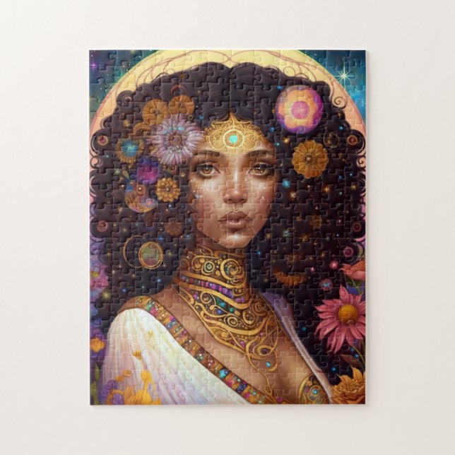 American Black Goddess Queen Fantasy Art (Vertikal)