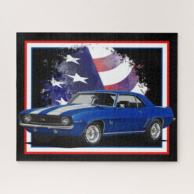 American Blue Muscle Car (Horizontal)