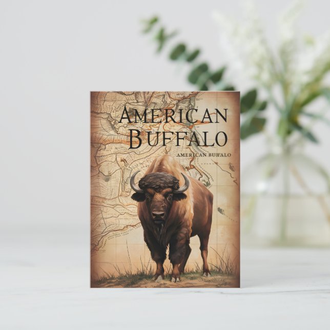 American Buffalo auf Karte (Stehend Vorderseite)