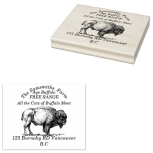American Buffalo Bison Family Farm ln Gummistempel