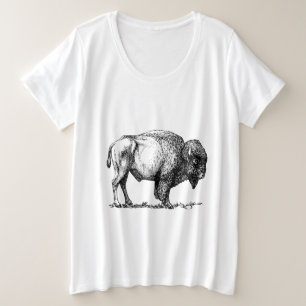 American Buffalo Bison Große Größe T-Shirt