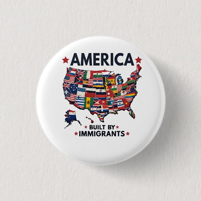 American Builed by Immigrations Patriotic American Button (Vorderseite)