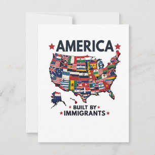 American Builed by Immigrations Patriotic American Mitteilungskarte