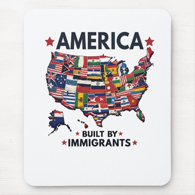 American Builed by Immigrations Patriotic American Mousepad (Vorne)