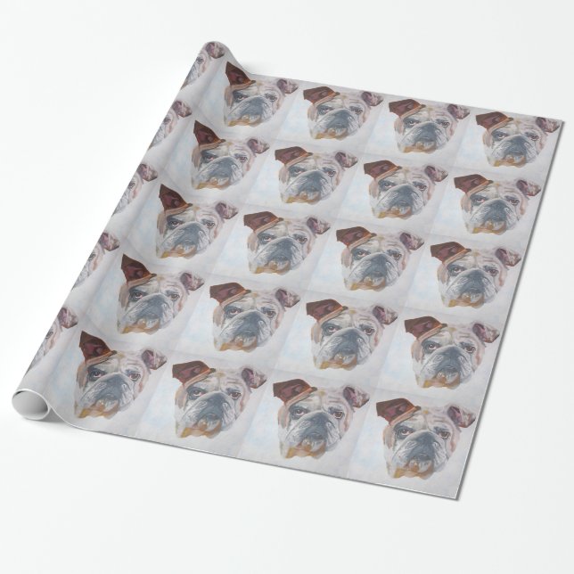 American Bulldog Artistic Pet Portrait Geschenkpapier (Ungerollt)