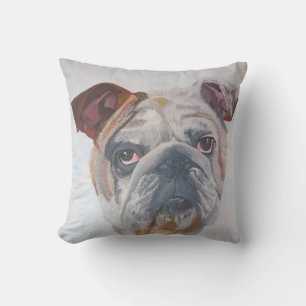 American Bulldog Artistic Pet Portrait Kissen