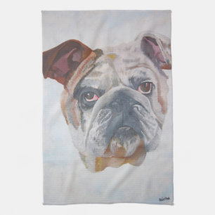 American Bulldog Artistic Pet Portrait Küchentuch