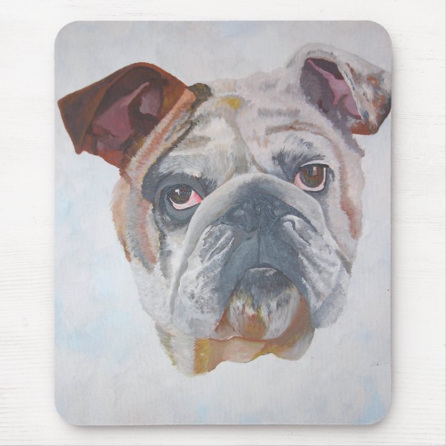 American Bulldog Artistic Pet Portrait Mousepad (Vorne)