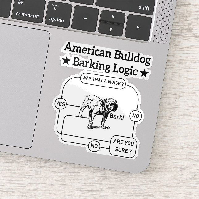 American Bulldog Barking Logic Dogs Liebhaber Welp Aufkleber (Detail)