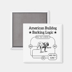 American Bulldog Barking Logic Dogs Liebhaber Welp Magnet
