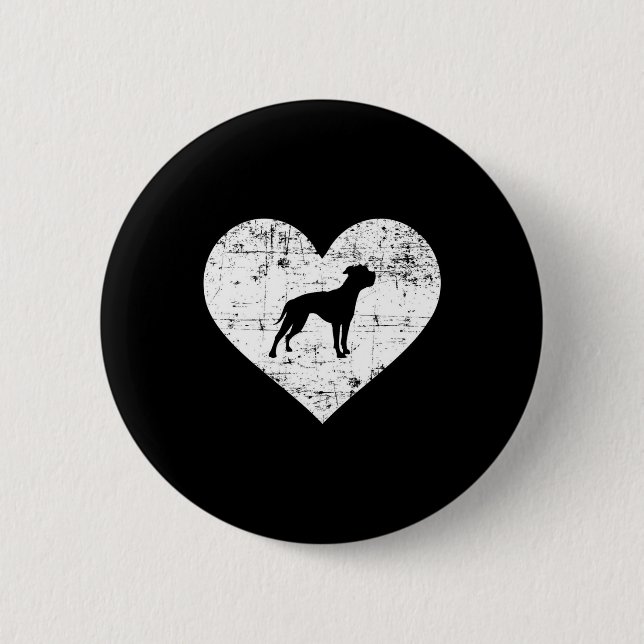 American Bulldog Heart Dog Button (Vorderseite)
