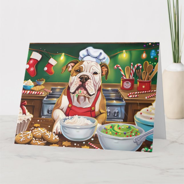 American Bulldog Holiday Baking: Festliche Weihnac Karte (Vorderseite)