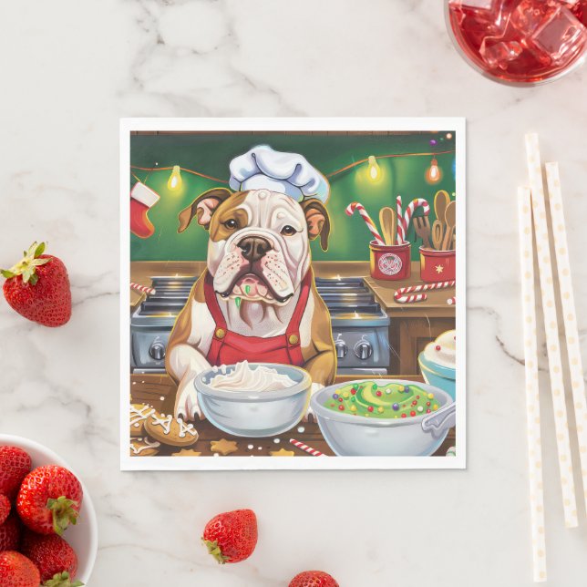 American Bulldog Holiday Baking: Festliche Weihnac Serviette (Beispiel)