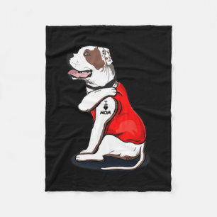 American-bulldog Hund Ich Liebe Mama Tattoo Fleecedecke